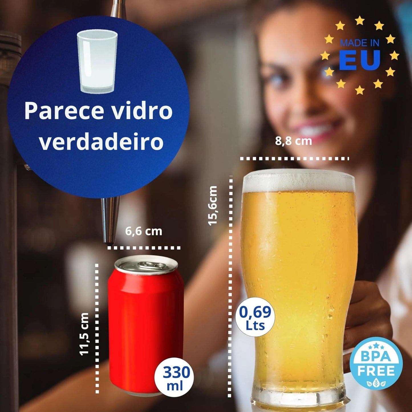 copos de cerveja pint copos de plástico rígido reutilizáveis inquebráveis modernos | conjunto de 6 copos sem bpa 0,69 l medidas