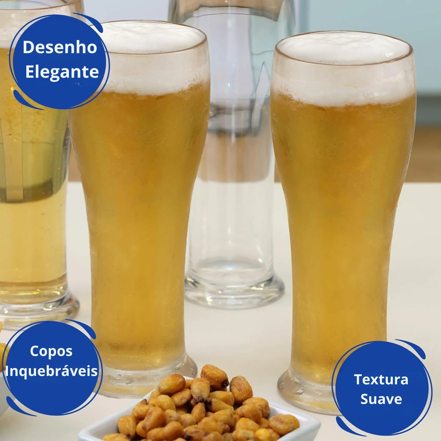 copos de cerveja copos de plástico duro reutilizáveis inquebráveis modernos | conjunto de 6 copos sem bpa 34cl | desenho elegante