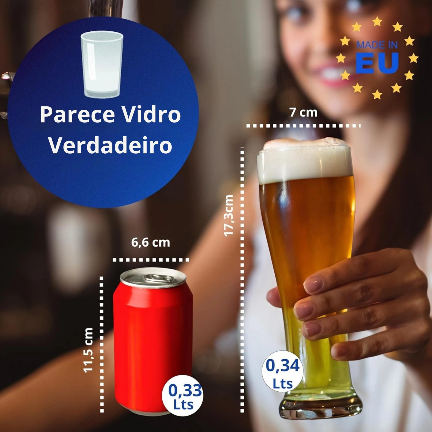 copos de cerveja copos de plástico duro reutilizáveis inquebráveis modernos | conjunto de 6 copos sem bpa 34cl | medidas