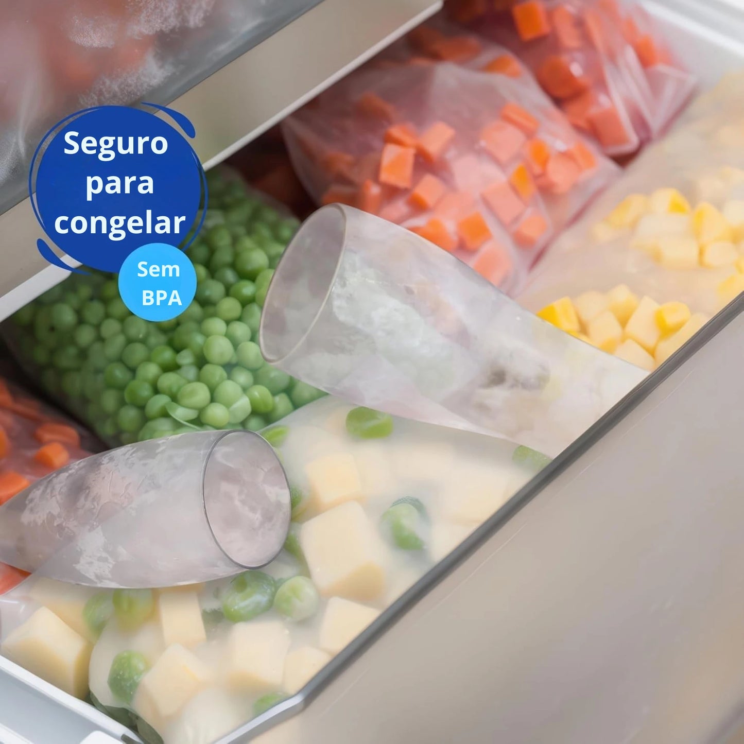 copos reutilizaveis plastico rigido aptos para congelar e sem bpa