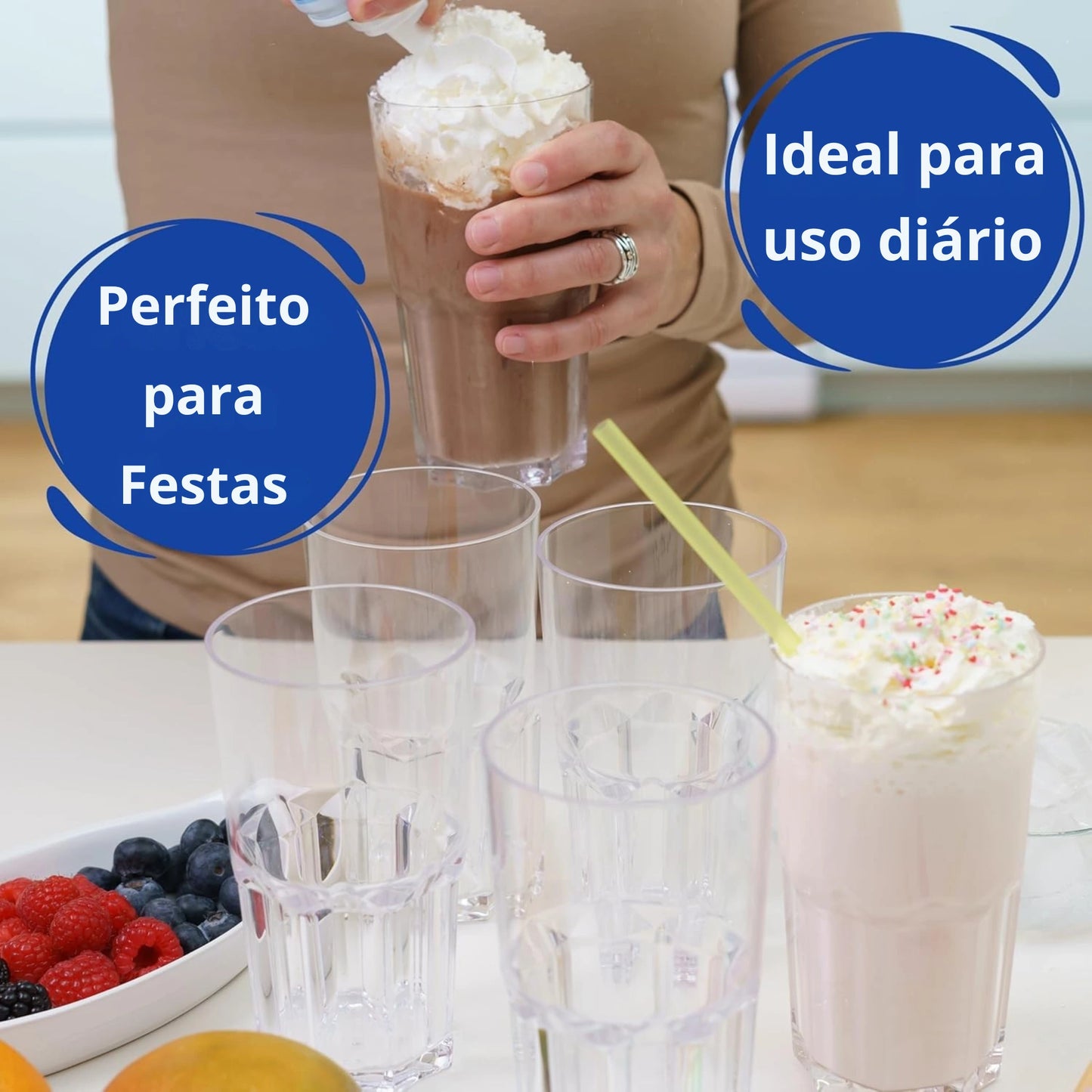 copos de plástico rígido reutilizável copos inquebráveis modernos água cocktail sem bpa | conjunto de 6 copos 0,57 l |perfeito para uso diário