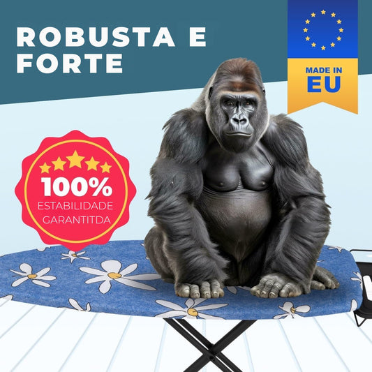 tábua de passar roupa premium com capa floral e 2 rodas –forte e robusta