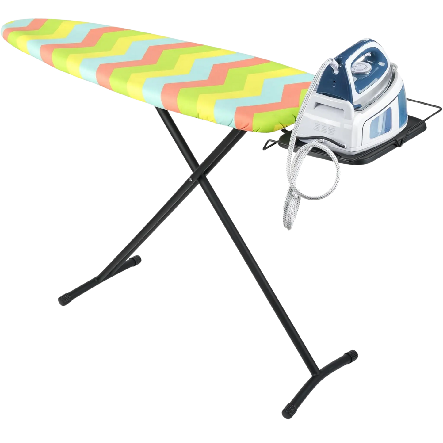 tábua de passar premium ferro roupa grande dobrável centro de engomar profissional - 130 x 47 cm – imagem aberta