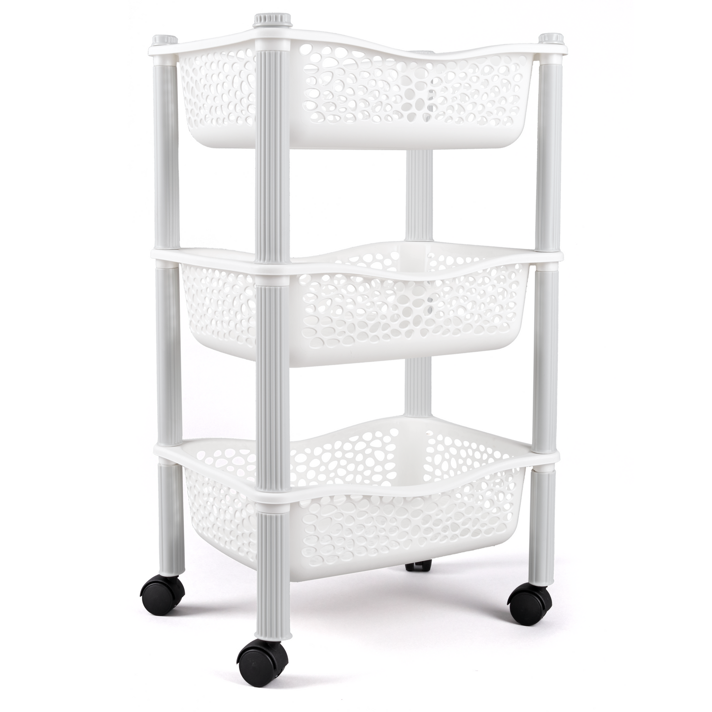 Meuble de rangement en plastique à 3 tiroirs et roulettes – Bureau, salon, école, salle de bain
