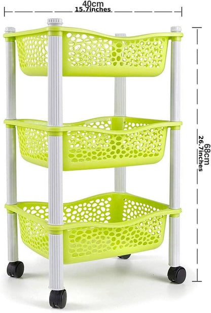 Meuble de rangement en plastique à 3 tiroirs et roulettes – Bureau, salon, école, salle de bain