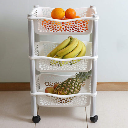 Meuble de rangement en plastique à 3 tiroirs et roulettes – Bureau, salon, école, salle de bain