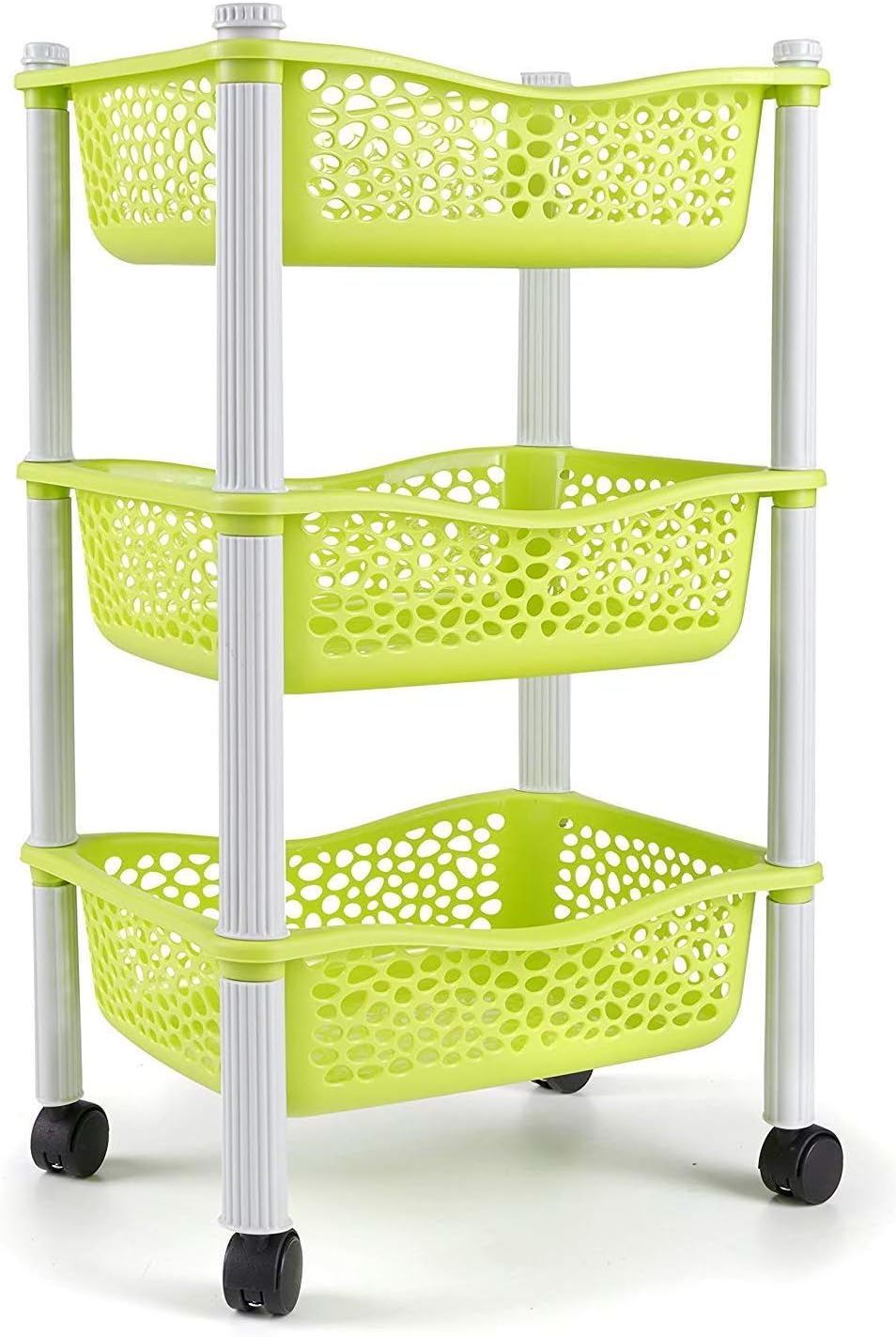 Meuble de rangement en plastique à 3 tiroirs et roulettes – Bureau, salon, école, salle de bain