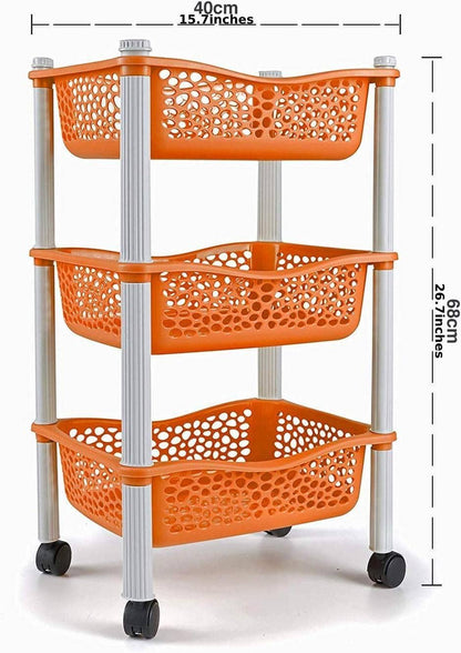 Meuble de rangement en plastique à 3 tiroirs et roulettes – Bureau, salon, école, salle de bain
