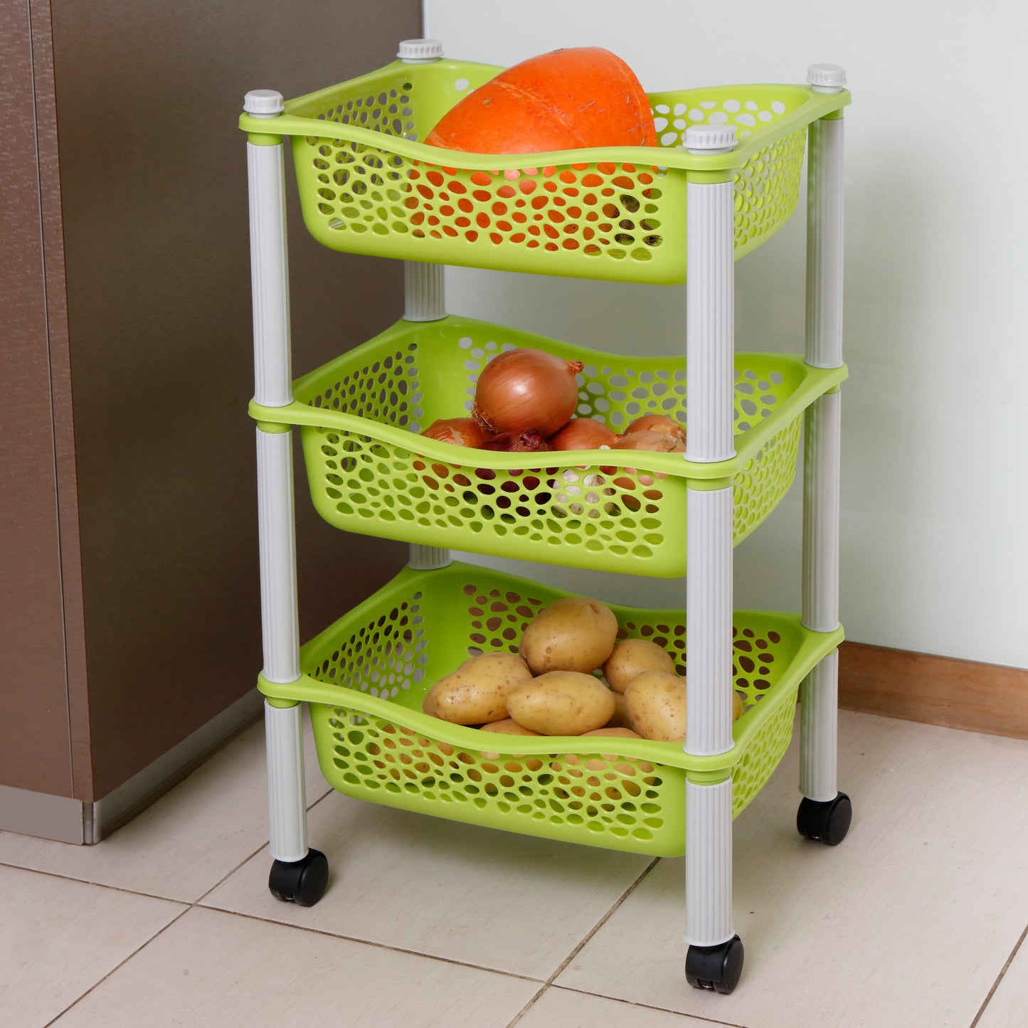 Meuble de rangement en plastique à 3 tiroirs et roulettes – Bureau, salon, école, salle de bain