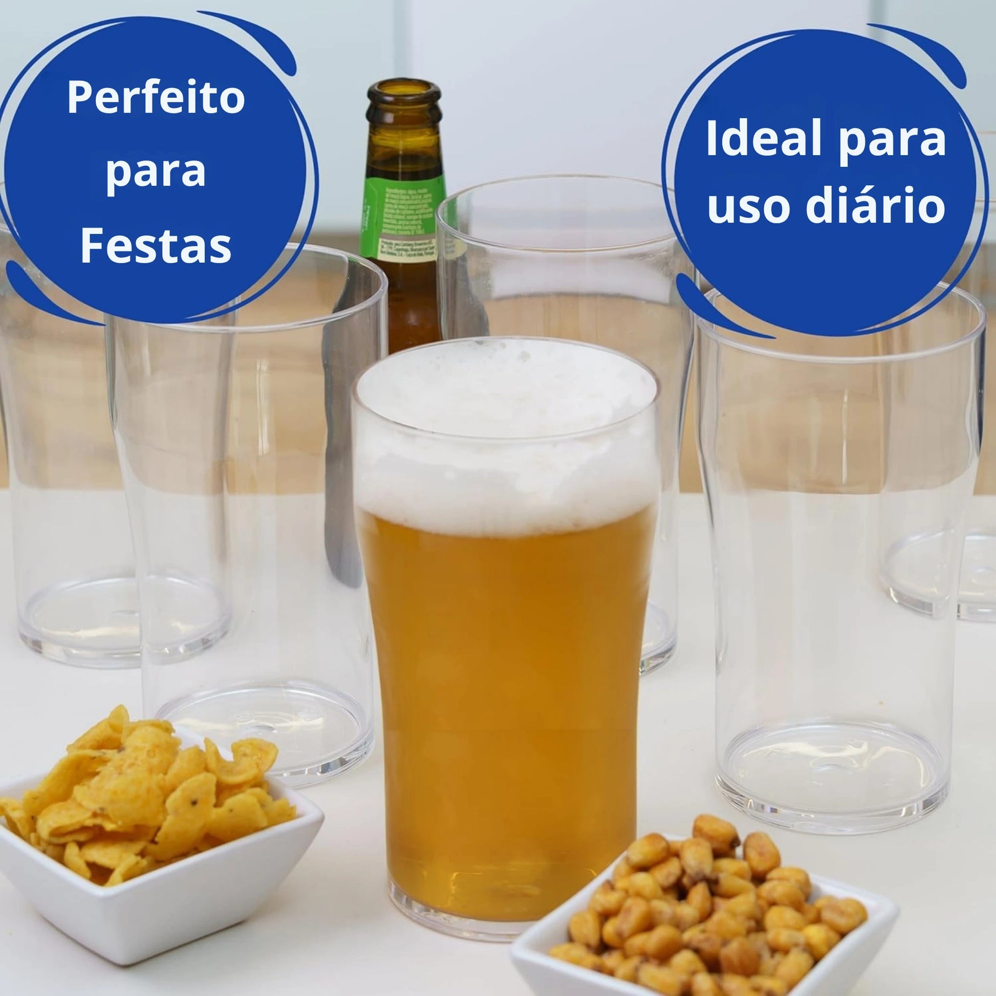 copos de cerveja pint copos de plástico rígido reutilizáveis inquebráveis modernos | conjunto de 6 copos sem bpa 0,69 l perfeito para festas