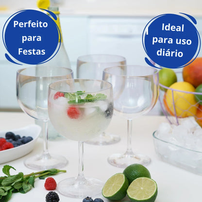 copos gin tonic copos de plástico duro reutilizáveis modernos de cocktail | conjunto de 4 copos sem bpa 0,6 l | feito na u.e. – perfeito para uso diário