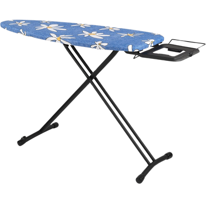tábua de passar roupa premium com capa floral e 2 rodas  – tabua aberta