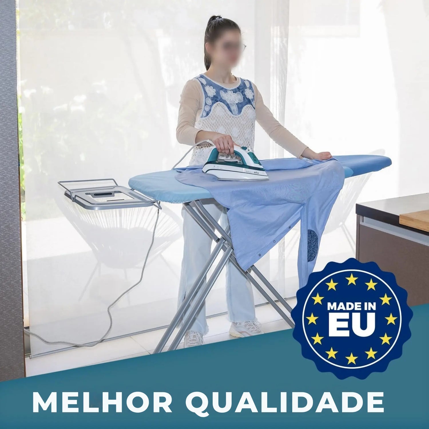tábua de passar premium ferro roupa grande dobrável centro de engomar profissional  - 130 x 47 cm  – qualidade
