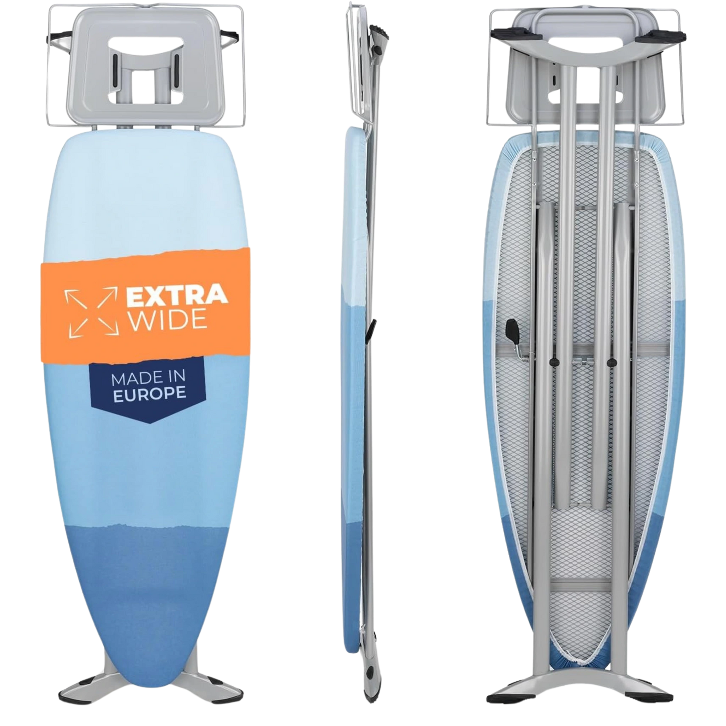 tábua de passar premium ferro roupa grande dobrável centro de engomar profissional  - 130 x 47 cm  – imagem detalhada