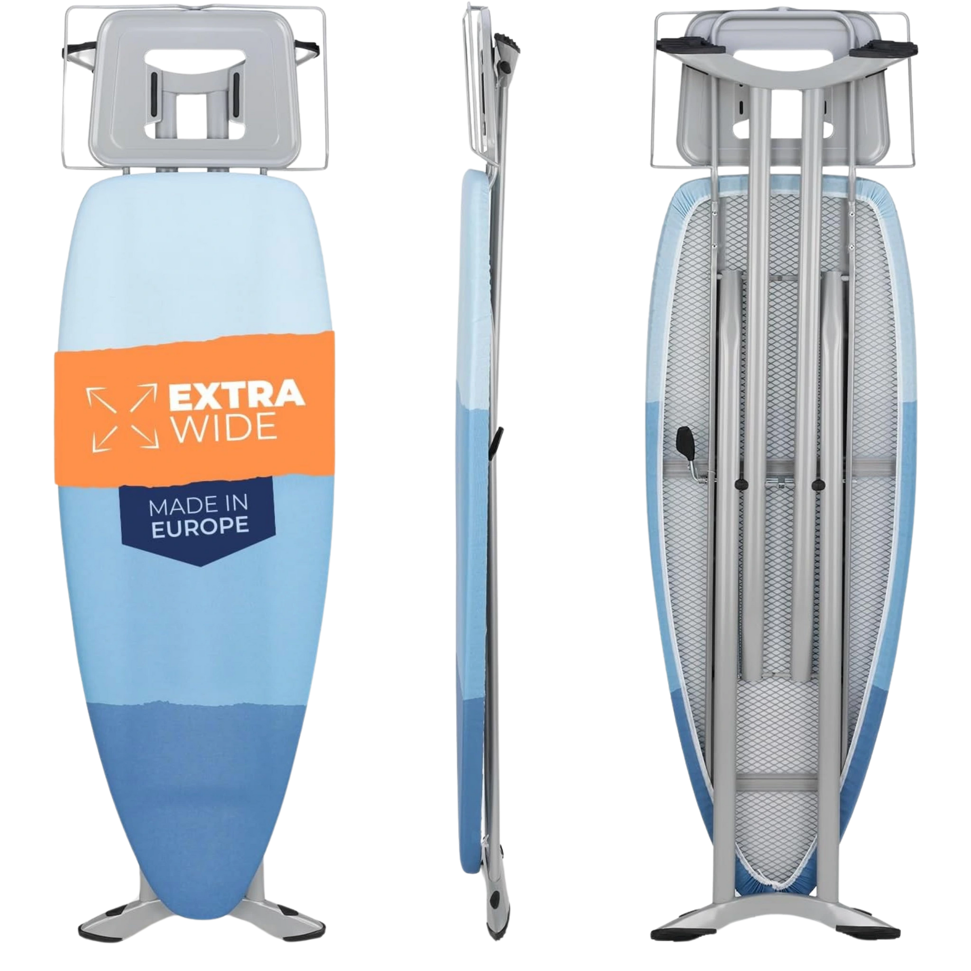 tábua de passar premium ferro roupa grande dobrável centro de engomar profissional  - 130 x 47 cm  – imagem detalhada