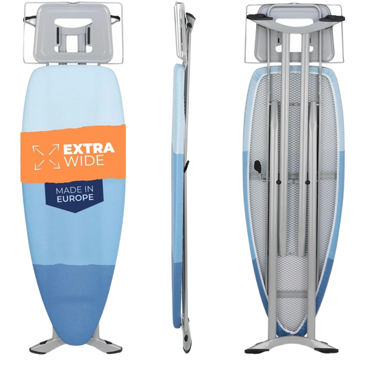 tábua de passar premium ferro roupa grande dobrável centro de engomar profissional  - 130 x 47 cm  – imagem detalhada