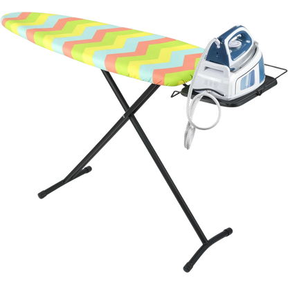 tábua de passar premium ferro roupa grande dobrável centro de engomar profissional  - 130 x 47 cm  – imagem aberta